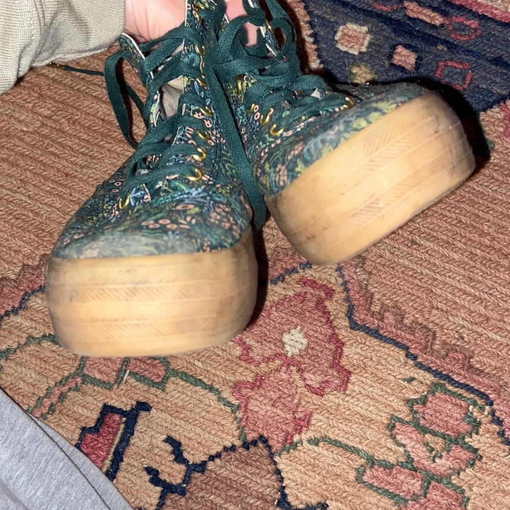 Keds Green Floral Platform Shoes rifle paper print - Picture 3 of 5